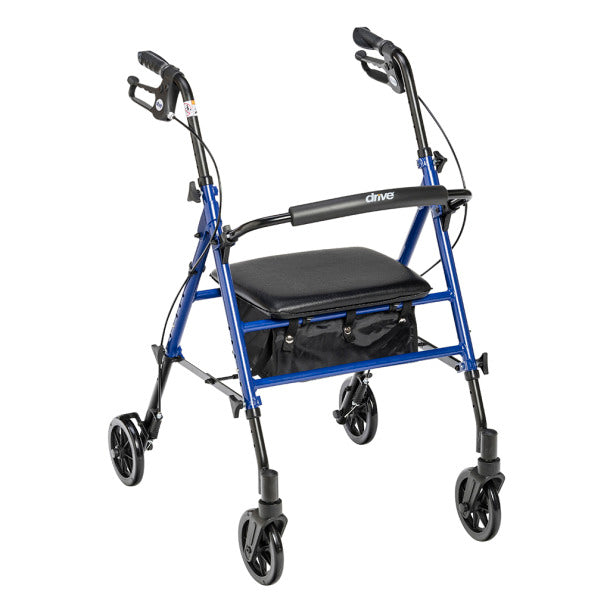 Drive Medical Adjustable Height Rollator, 6" Casters