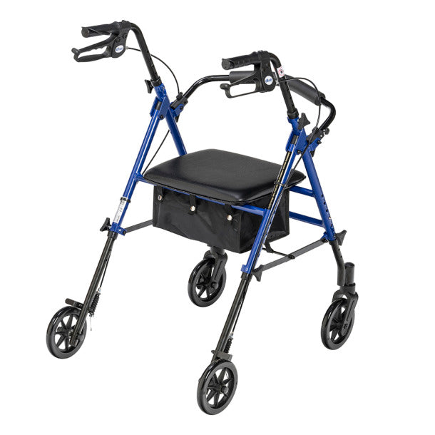 Drive Medical Adjustable Height Rollator, 6" Casters