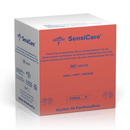SensiCare - Exam Glove Small Sterile Pair Stretch Vinyl Standard Cuff Length Smooth Beige Not Chemo Approved - 484405