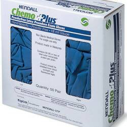 Cardinal ChemoPlus Exam Glove Medium NonSterile Latex Extended Cuff Length Textured Fingertips Blue Chemo Tested - CT0192-1-