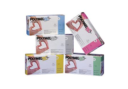 Polymed TLC - Exam Glove Large NonSterile Latex Standard Cuff Length Micro-Textured Ivory - Sempermed Usa - PME104