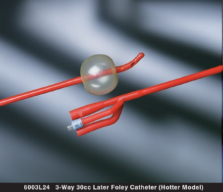 Bard Bard Lubricath Foley Catheter 3-Way Standard Tip 30 cc Balloon 22 Fr. Hydrophilic Polymer Coated Latex - 6003L22
