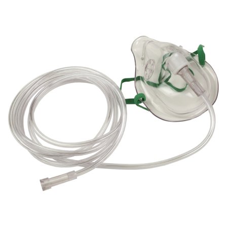 B&F Medical - Oxygen Mask Elongated Style Adult One Size Fits Most Adjustable Head Strap / Nose Clip - 64041