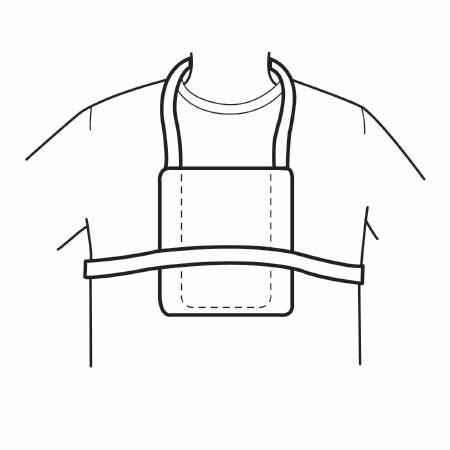 O&M Halyard Inc Telemetry Pouch Standard Size, Chest and Neck Straps, NonWoven Material, Velcro Closures, Blue with White Straps, Lightweight Telemetry Unit - 71825