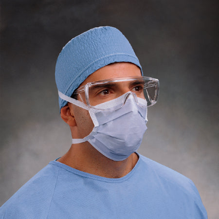 O&M Halyard Inc Surgical Mask Pleated Tie Closure One Size Fits Most Blue - 48210