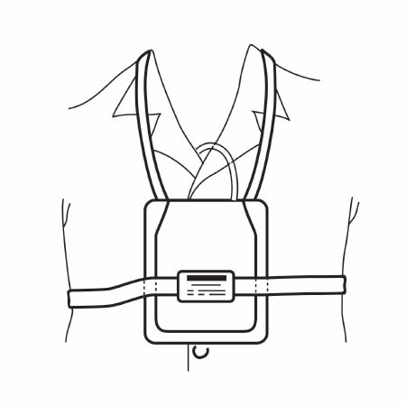 O&M Halyard Inc Teclin Telemetry Pouch Universal Size, Chest and Neck Straps, Moisture Resistant , Foam Inner Liner, Velcro Strap Closures, White Telemetry Unit - 71800