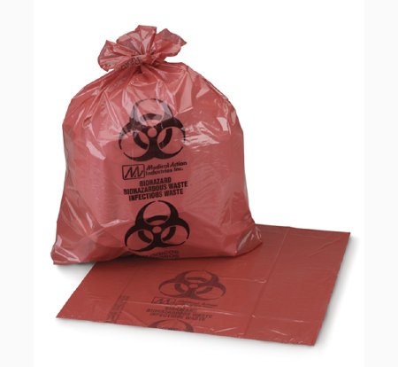 Medegen Medical Products LLC Medegen Medical Products Biohazard Waste Bag 8 - 10 gal. Red HDPE 24 X 24 Inch - RS242411RH