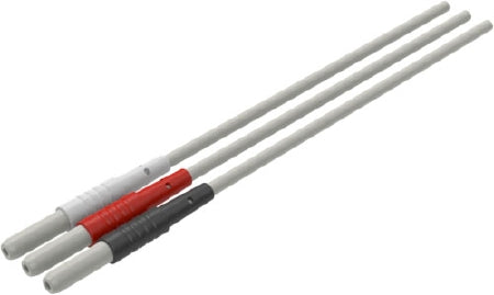 3M Red Dot - ECG Cable Leadwire DIN, 3 Lead, 24 Inch Snap, Black / White / Red - D24102