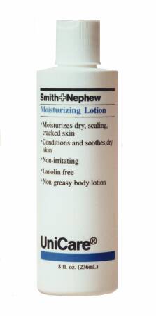Smith & Nephew Unicare Hand and Body Moisturizer 8 oz. Bottle Unscented Lotion - 445000