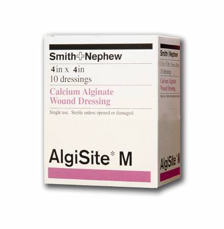 Smith & Nephew AlgiSite M Calcium Alginate Dressing 4 X 4 Inch Square Calcium Alginate Sterile - 59480200
