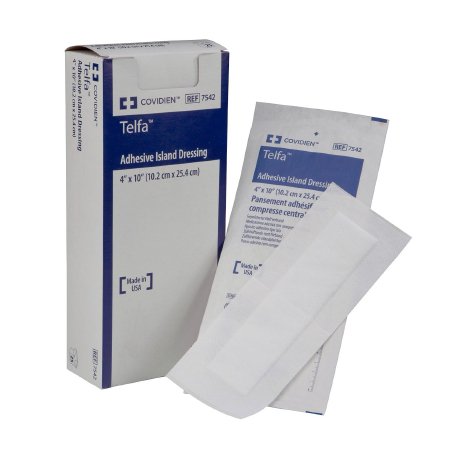 Cardinal Telfa Adhesive Dressing 4 X 14 Inch NonWoven Rectangle White Sterile - 7544