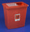 Cardinal SharpSafety Sharps Container 1-Piece 26 H X 18-1/4 W X 12-3/4 D Inch 18 Gallon Red Vertical Entry Sliding Lid - 8938