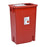 SharpSafety - Sharps Container 26 H X 18-1/4 W X 12-3/4 D Inch 18 Gallon Red Base / Translucent Lid Vertical Entry Sliding Lid - 8938