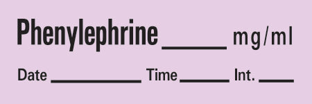 Precision Dynamics TimeMed Pre-Printed Label Timemed Anesthesia Label Phenylephrine Violet 1-1/2 X 1/2 Inch - AN-81