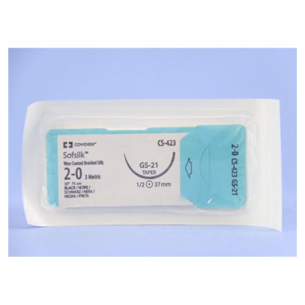 Medtronic MITG-Covidien Suture 2-0 Silk Gs-21 Sofsilk Black 30" Braid 36/Ca - CS423