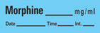 Precision Dynamics TimeMed Pre-Printed Label Timemed Anesthesia Label Morphine Blue 1-1/2 X 1/2 Inch - AN-13