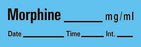 Timemed - Drug Label Anesthesia Label Morphine_mg/mL Date_Time_Int._ Blue 1/2 X 1-1/2 Inch - AN-13