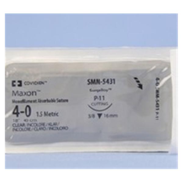 Medtronic MITG-Covidien Suture 4-0 Polyglyconate Copolymer P-11 Maxon Clear 18" Monofilament 36/Ca - SMM5431