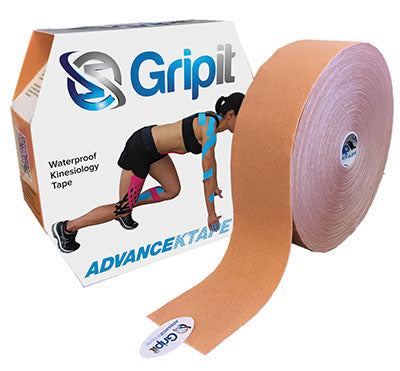 Fabrication Enterprises Kinesiology Tape Gripit Advance Ktape Waterproof Viscose Synthetic Fabric / 2 Inch X 34 Yard Tan Nonsterile - 24-0156
