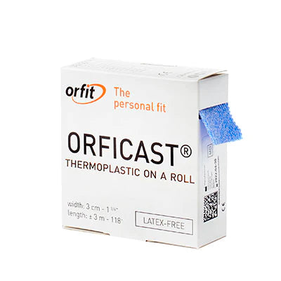 Orficast Tape - Unpadded Splint Roll 1 Inch X 9 Foot Cotton / Thermoplastic Blue - 24-5600-12
