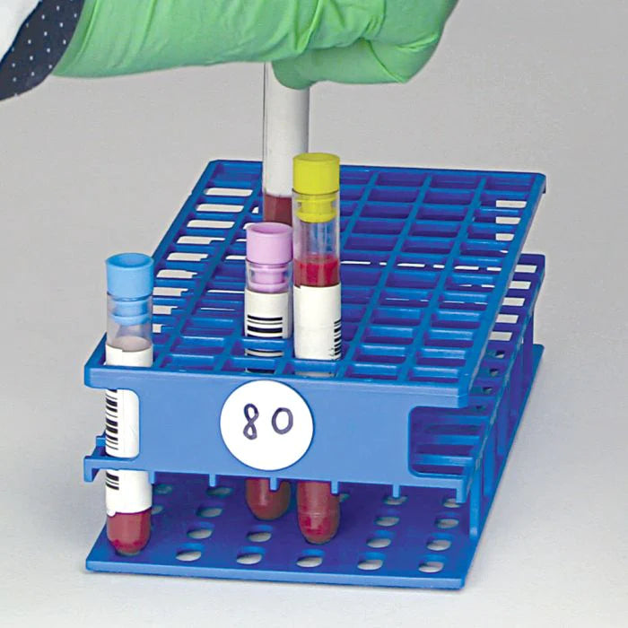 Captrack - Test Tube Rack 36 Place 13 mm Tube Size Blue 2-1/5 X 4 X 8 Inch - 456445B-R