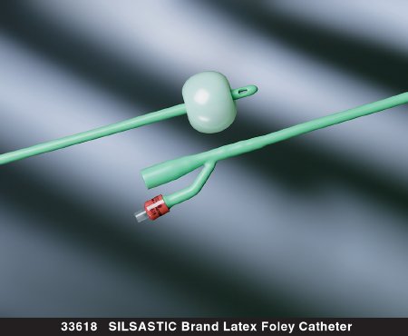 Silastic - Foley Catheter 2-Way Round Tip 5 cc Balloon 16 Fr. Silicone Coated Latex - 33616