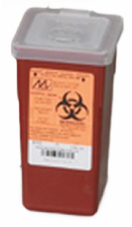 Medegen Medical Products LLC Sharps Container 1-Piece 7 H X 3-1/2 W X 3-1/2 D Inch 1 Quart Translucent Vertical Entry Lid - 8702T