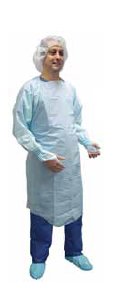 Precept - Protective Procedure Gown One Size Fits Most Blue NonSterile ASTM F1671 Disposable - 8572