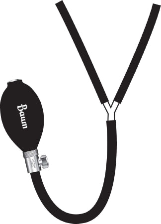 W.A. Baum - Y Connector With 1 Foot 2911 / 2911NL Tubing On Each Leg, 1890 / 1890NL Bulb, Air-Flo Control Valve Baumanometer Instrument, Pressure Measurement - 2941