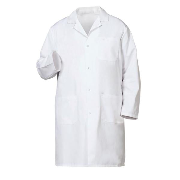 Fashion Seal Lab Coat Knee Length 100% Sanforized Cotton Heavyweight Twill M Wht Sz 50 41" Ea - 423-50