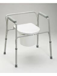 Guardian Easy Care - Commode Chair Fixed Arm Steel Frame Back Bar 19 Inch Seat Width - G30213-4