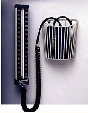 W.A. Baum Baumanometer Aneroid Sphygmomanometer Wall Mount 2-Tube Child Size Arm - 821