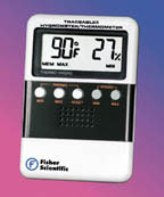 PANTek Technologies LLC Traceable Digital Thermometer / Hygrometer Fahrenheit / Celsius 32° to 122°F (0 to 50°C) Solid State Probe Wall Mount Battery Operated - 1166113