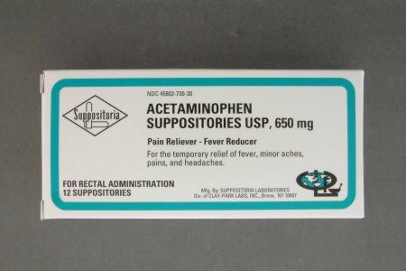 Clay Park Laboratories - Pain Relief 650 mg Strength Acetaminophen Rectal Suppository 12 per Box - 45802073030