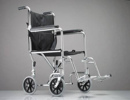 Dukal Duro-Lite Transport Chair Steel Frame 250 lbs. Weight Capacity Padded Arm Black - TS1903