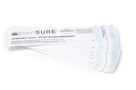 Graham-Field SteriSURE Sterilization Pouch Dry Heat 1-1/2 X 2-1/2 X 10-1/2 Inch White Self Seal Paper - 8375-250