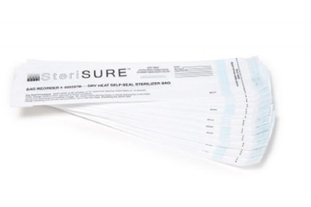 SteriSURE - Sterilization Pouch Dry Heat 1-1/2 X 2-1/2 X 10-1/2 Inch White Self Seal Paper - 8375-250