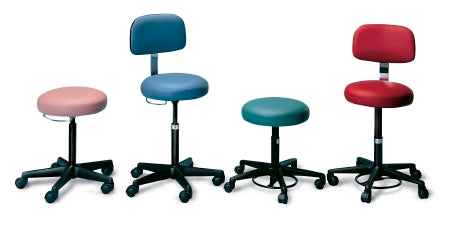 Hausmann Industries - Exam Stool Backless Pneumatic Height Adjustment / Hand Operated 5 Casters Oak Brown - 2113-V12