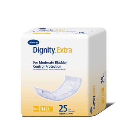 Dignity Extra - Incontinence Liner 4 X 12 Inch Moderate Absorbency Polymer Core One Size Fits Most Adult Unisex Disposable - 30071
