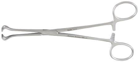 Miltex Miltex Tissue Forceps Babcock 6-1/4 Inch OR Grade Stainless Steel (German) NonSterile Ratchet Lock Finger Ring Handle Straight 9 mm Wide Fenestrated Triangular Jaws - 16-44