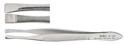 Miltex - Cilia Forceps Littauer 3-1/2 Inch Length OR Grade German Stainless Steel NonSterile NonLocking Thumb Handle Straight Serrated Tip - 18-1100