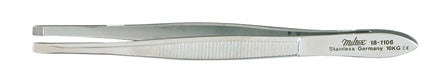 Miltex - Cilia Forceps Douglas 3-1/2 Inch Length OR Grade German Stainless Steel NonSterile NonLocking Thumb Handle Straight Serrated Tip - 18-1106