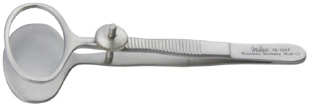 Miltex - Chalazion Forceps Desmarres 3-1/2 Inch Length OR Grade German Stainless Steel NonSterile NonLocking Thumb Handle Straight Serrated Tip - 18-1204