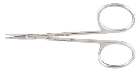 Miltex - Iris Scissors 3-1/2 Inch Length OR Grade German Stainless Steel NonSterile Finger Ring Handle Curved Blade Sharp Tip / Sharp Tip - 18-1398