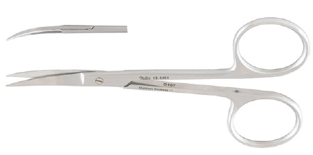 Miltex Miltex Iris Scissors 4 Inch Length OR Grade Stainless Steel (German) NonSterile Finger Ring Handle Curved Blade Sharp/Sharp - 5-302
