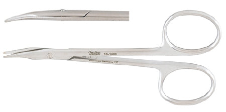 Miltex Miltex Tenotomy Scissors Stevens 4-1/8 Inch Length OR Grade Stainless Steel (German) NonSterile Finger Ring Handle Curved Blade Blunt/Blunt - 18-1466