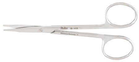 Miltex - Tenotomy Scissors Stevens 4-1/2 Inch Length OR Grade German Stainless Steel NonSterile Finger Ring Handle Straight Blade Blunt Tip / Blunt Tip - 18-1472