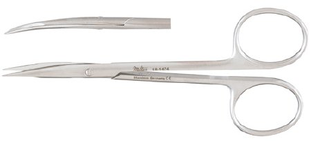 Miltex - Tenotomy Scissors Stevens 4-1/2 Inch Length OR Grade German Stainless Steel NonSterile Finger Ring Handle Curved Blade Sharp Tip / Sharp Tip - 18-1474