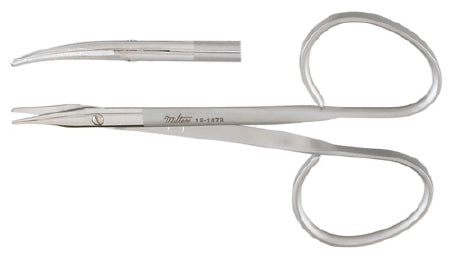 Miltex Miltex Tenotomy Scissors Stevens 3-3/4 Inch Length OR Grade Stainless Steel (German) NonSterile Ribbon Style Finger Ring Handle Curved Blade Blunt/Blunt - 18-1478