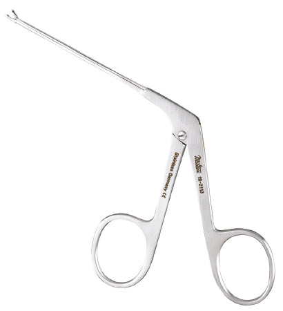Miltex Miltex Micro Ear Forceps 3-1/4 Inch OR Grade Stainless Steel (German) NonSterile NonLocking Finger Ring Handle Straight Serrated Tip - 19-2081-B